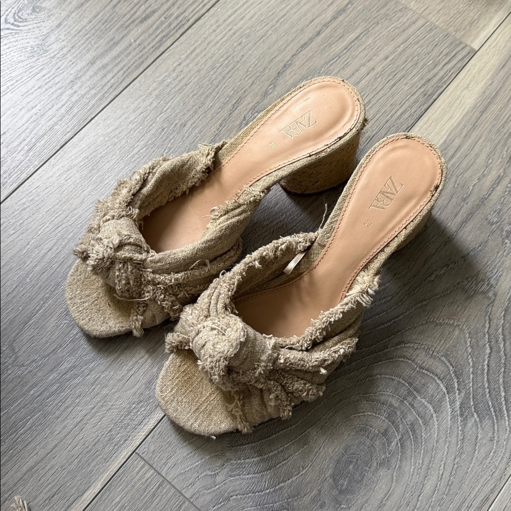 Zara Knotted Beige Sandals